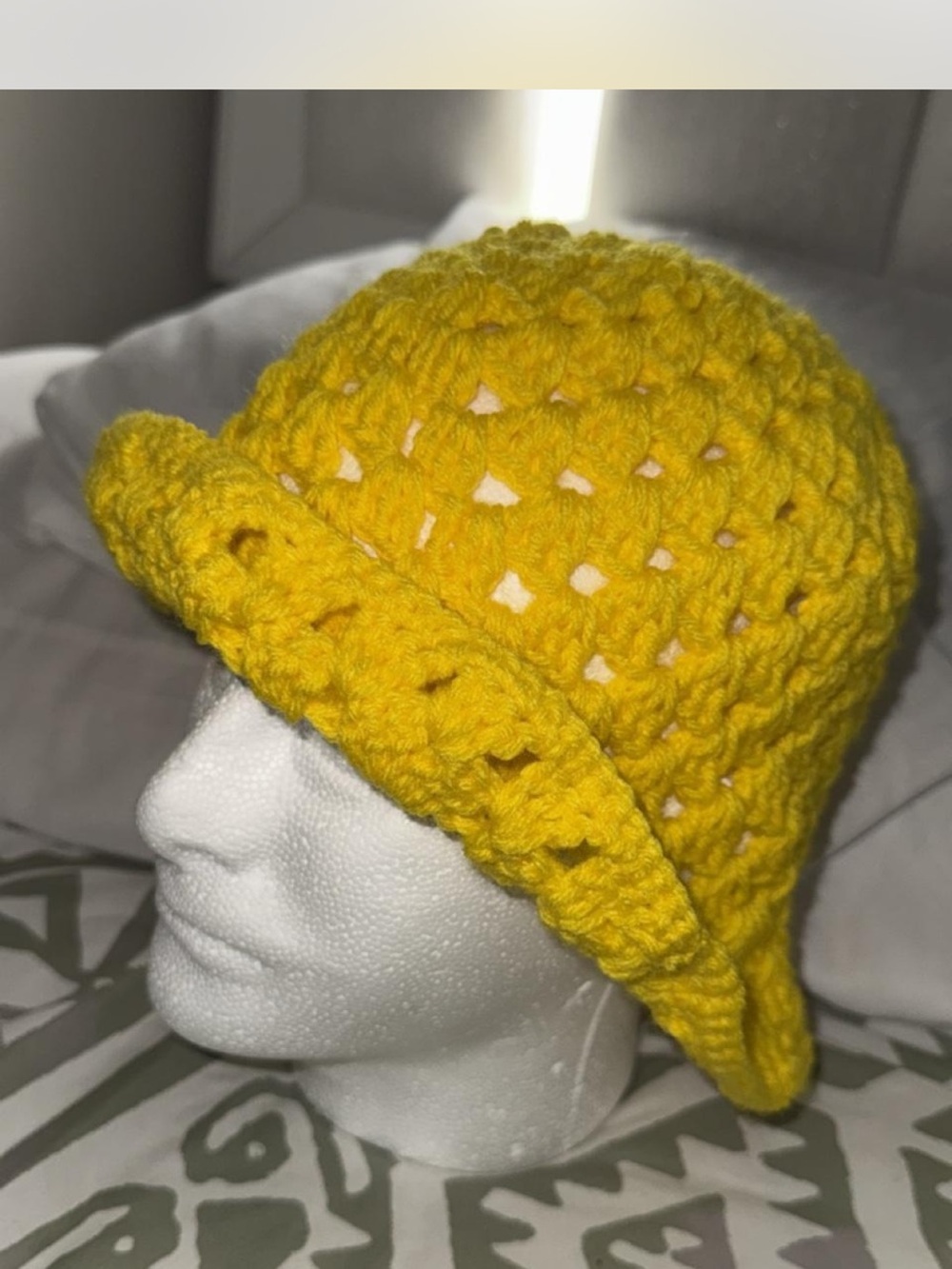 & Other Stories Bright Yellow Crocheted Bucket Hat